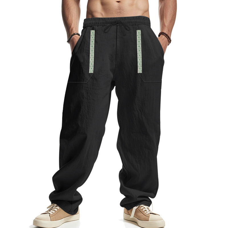 Pantalon cargo décontracté pour homme avec ceinture ajustable et grandes poches latérales Chic und Stil