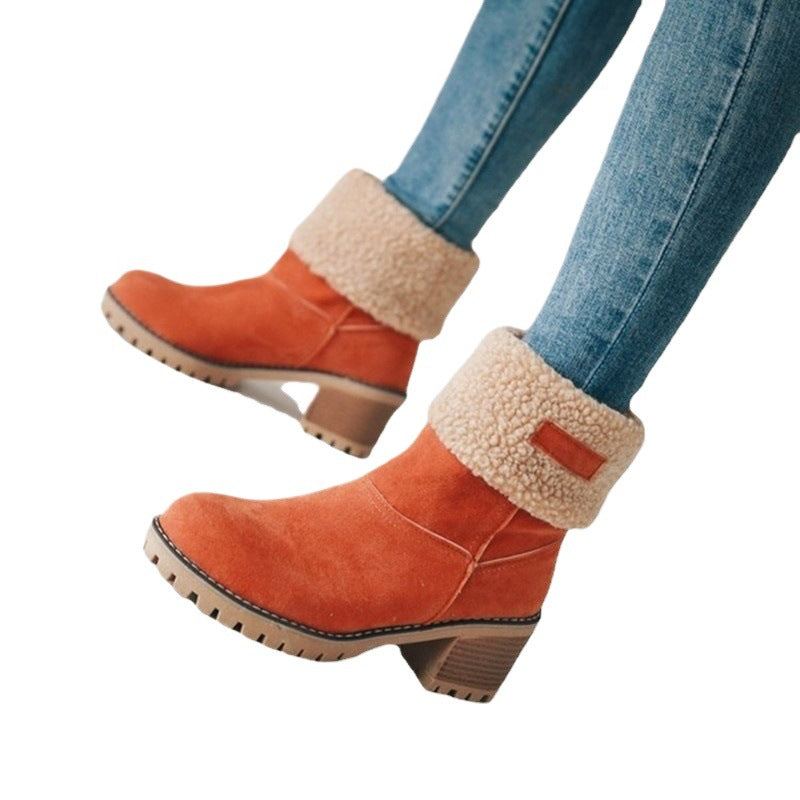Bottes à tige chaude pour femmes avec un design de plis ludique Chic und Stil