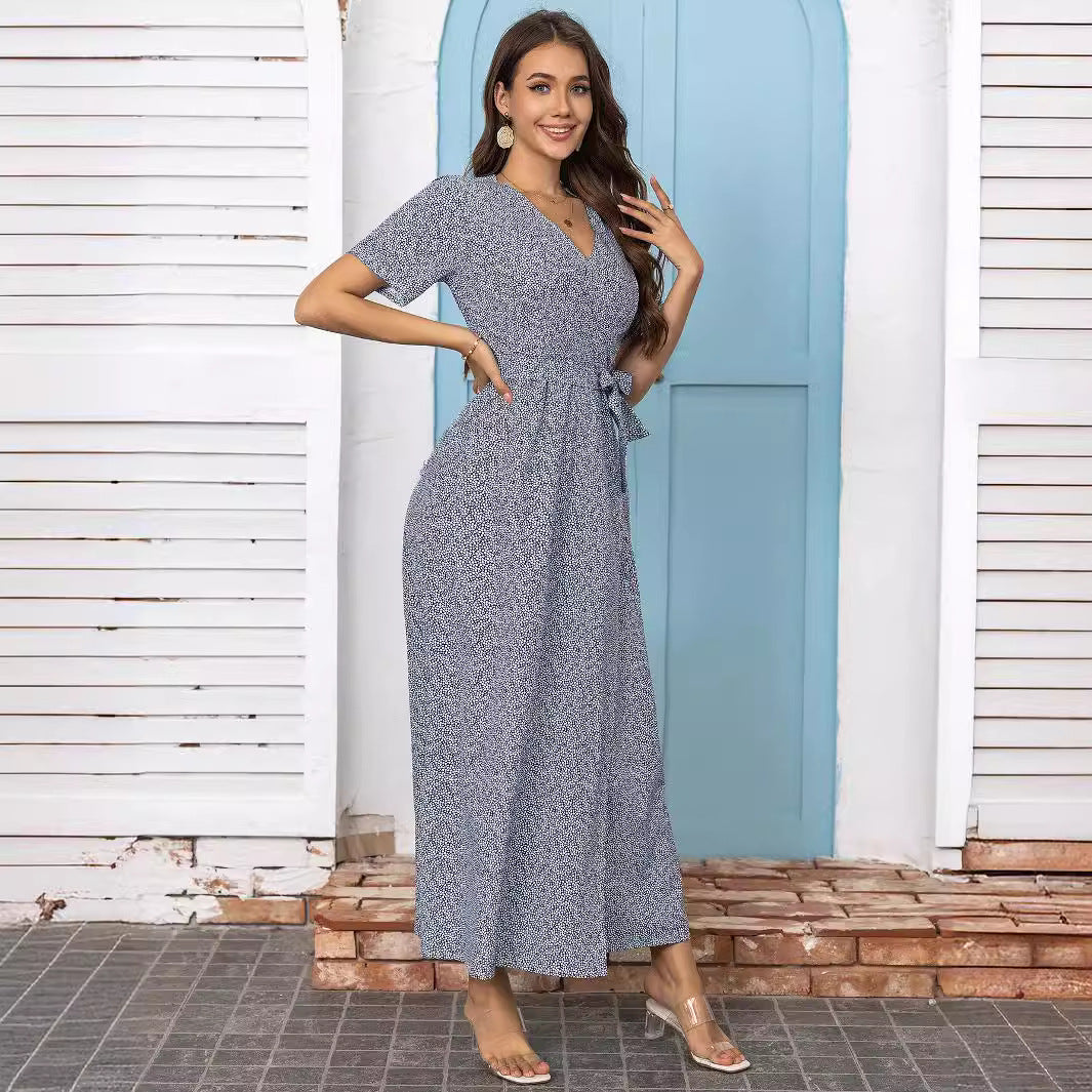 Robe maxi à encolure en V à imprimé floral Chic und Stil