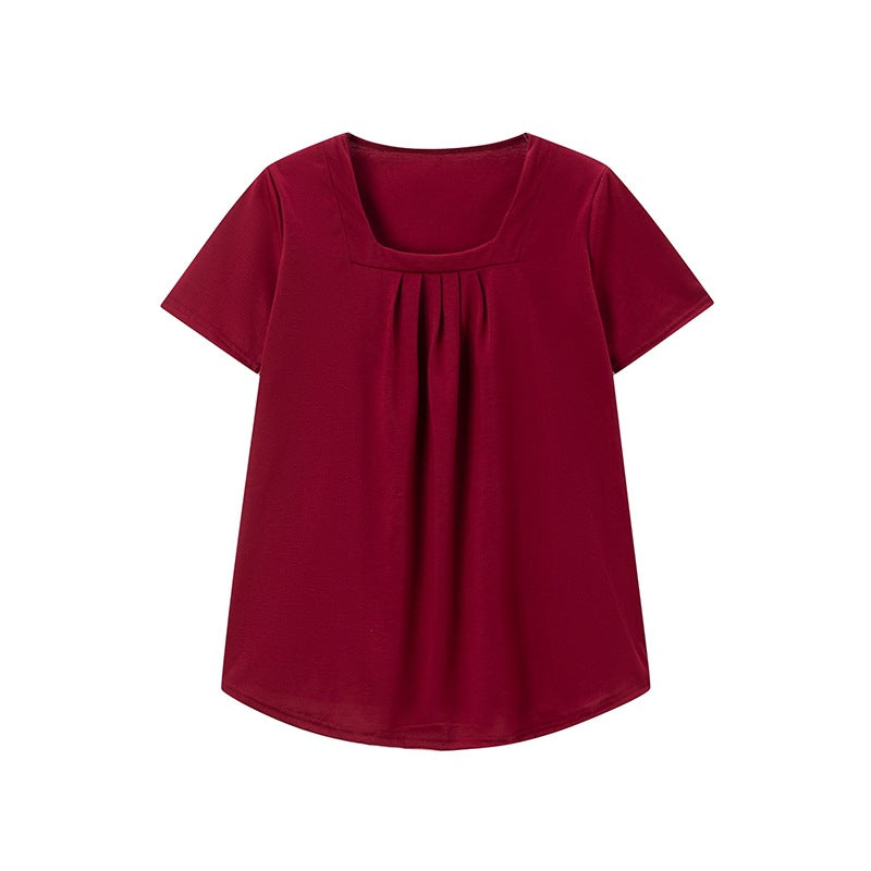Tunique à encolure carrée plissée pour femmes Chic und Stil