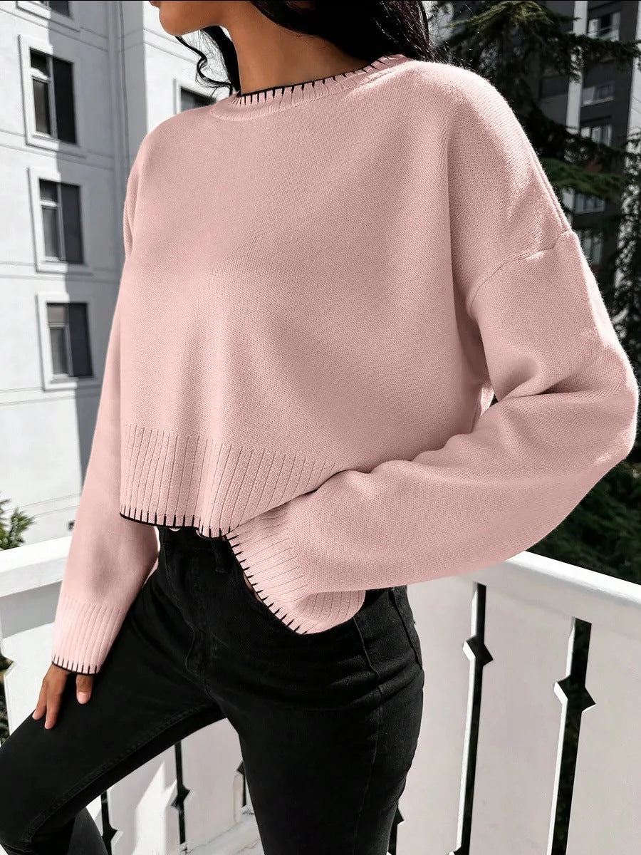 Pull en maille cropped pour femmes avec une fine structure côtelée et une coupe décontractée Chic und Stil