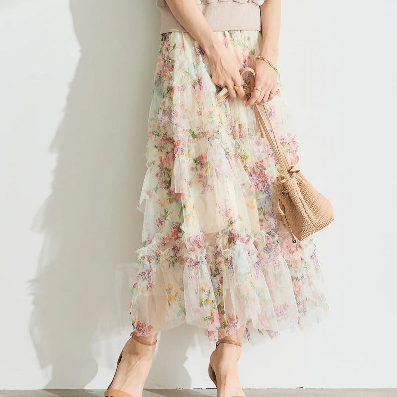 Jupe maxi fleuri Chic und Stil pour femmes