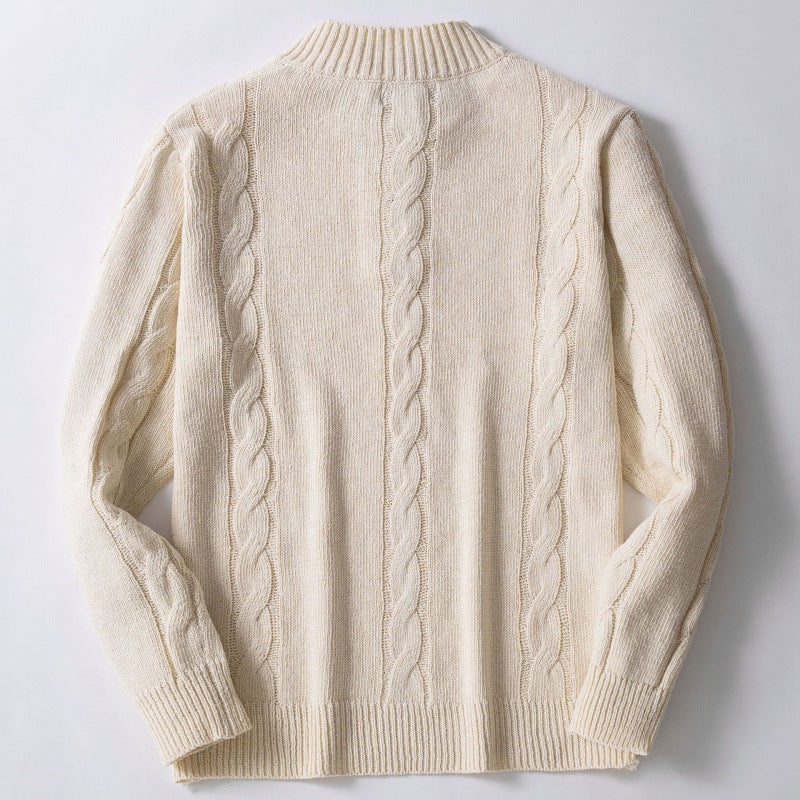 Pull-over en tricot pour hommes avec un motif de tressage moderne et un col montant pratique Chic und Stil