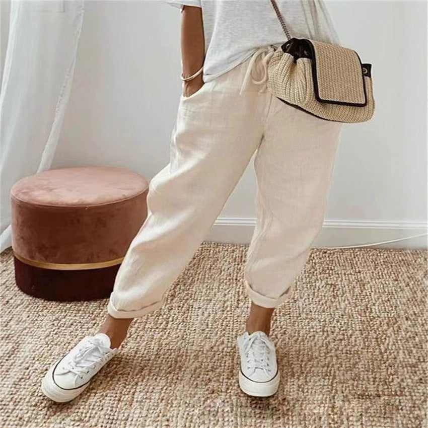 Pantalon Chino décontracté et confortable pour femmes avec ceinture élastique Chic und Stil