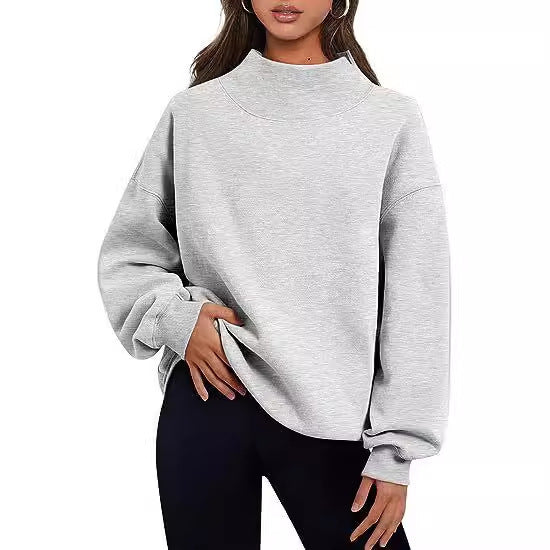Pull-over décontracté pour dames avec col haut et manches larges Chic und Stil