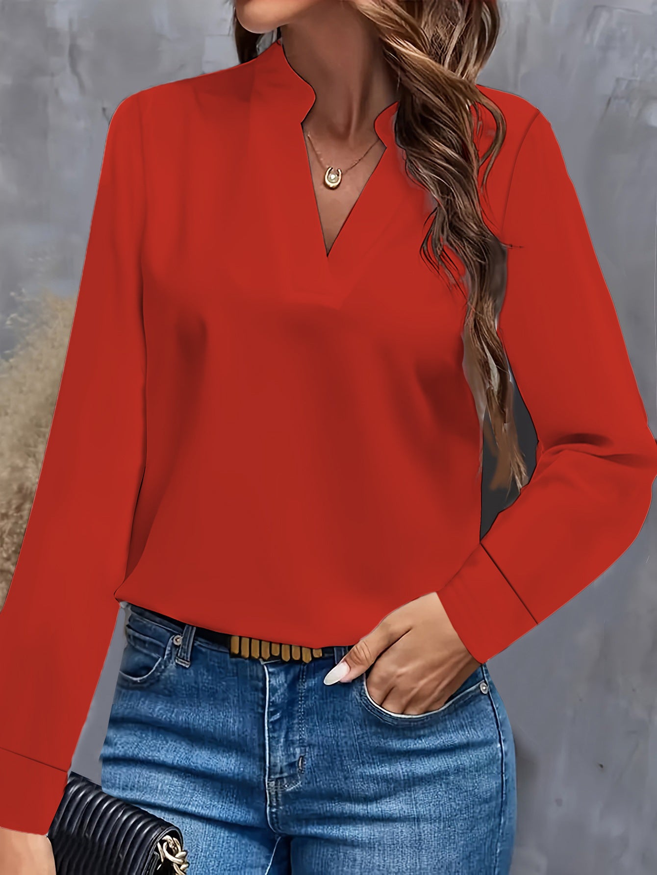 Chemisier femme avec décolleté en V et design élégant Chic und Stil