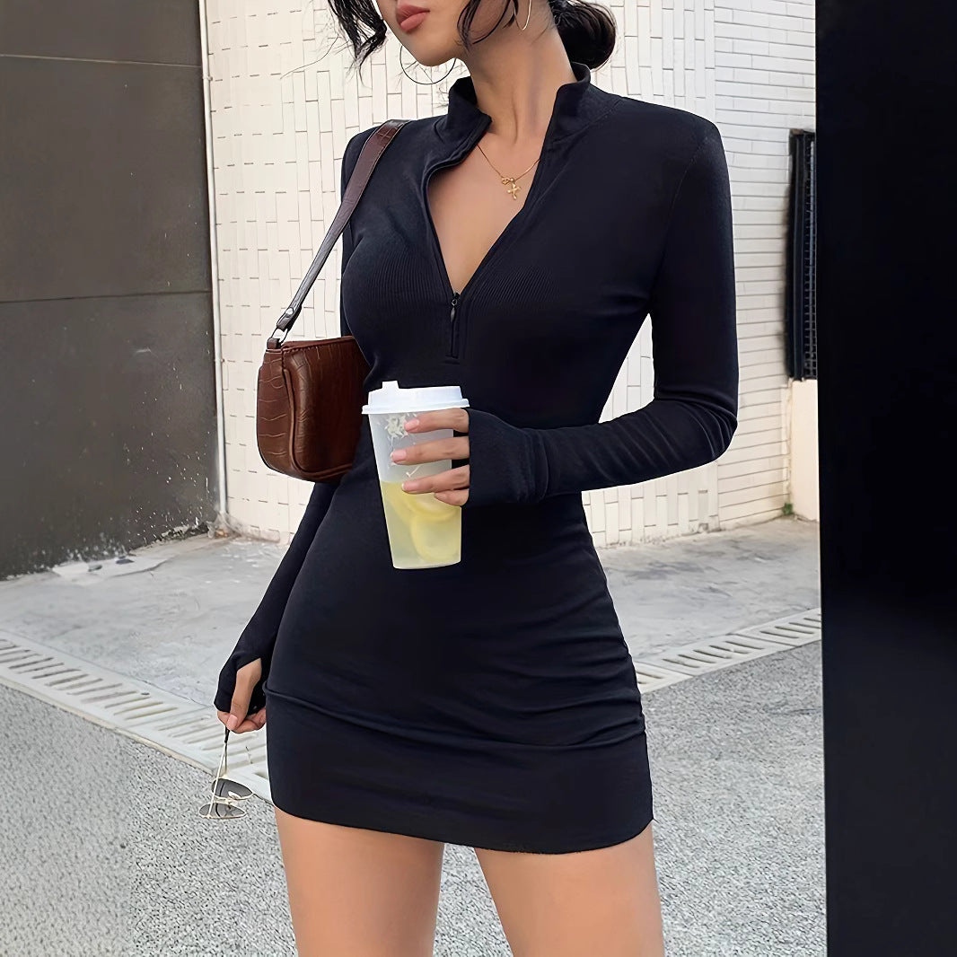 Robe mini pour dames avec dégradé et fermeture éclair moderne Chic und Stil
