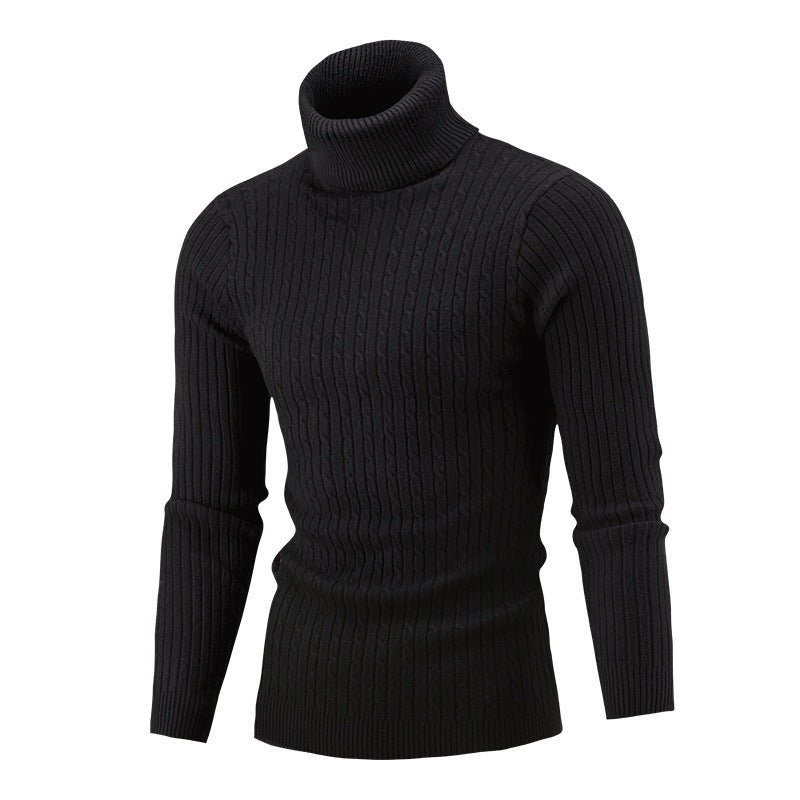 Pull-over à col roulé pour hommes avec un motif côtelé classique Chic und Stil