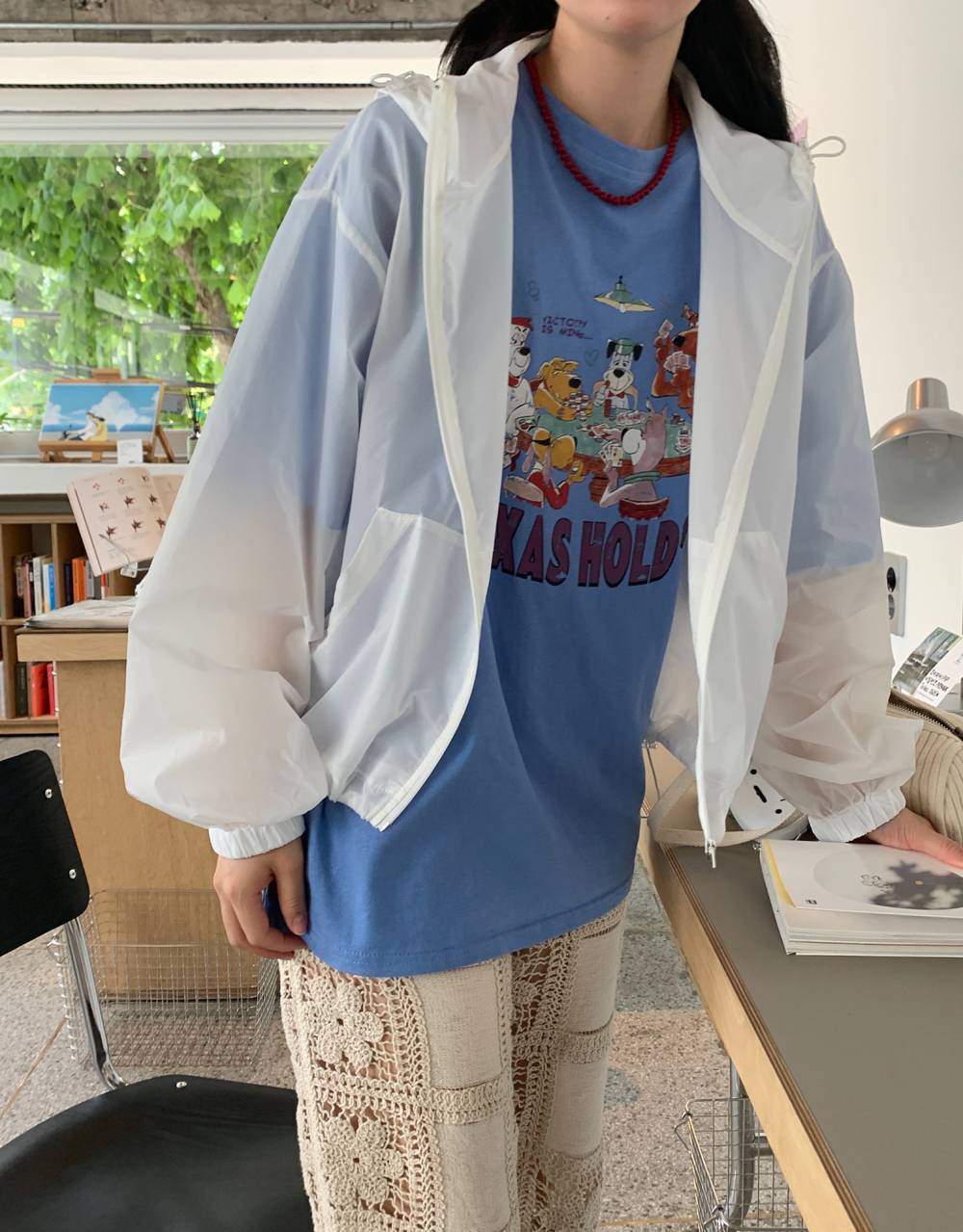 Veste coupe-vent transparente légère pour femmes Chic & Stil