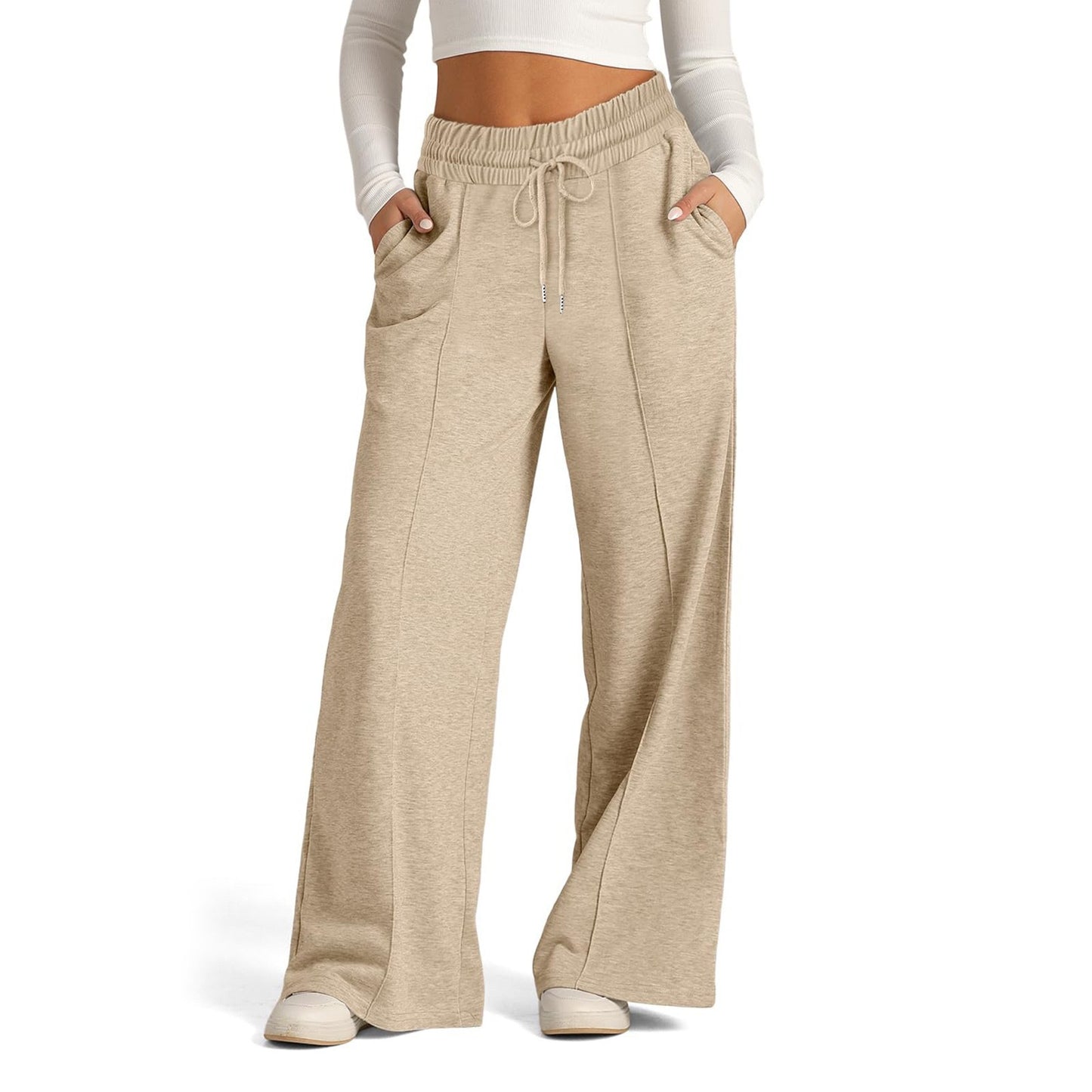Pantalon de loisirs ample pour femmes avec taille élastique et poches latérales pratiques Chic und Stil