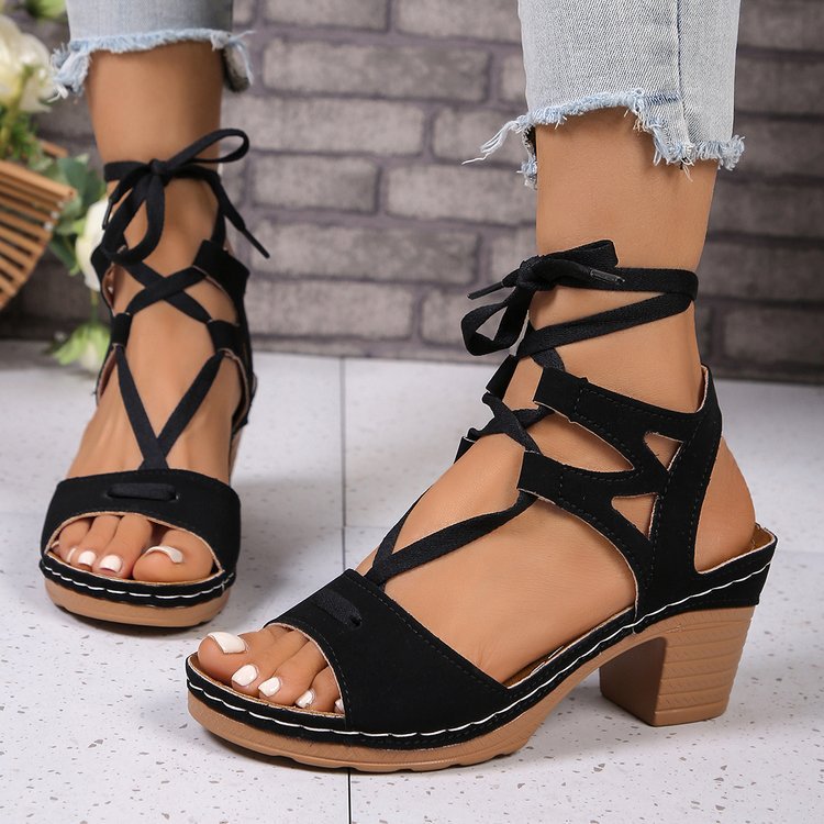 Sandales élégantes pour dames à plateforme avec sangle réglable et semelle intérieure confortable Chic und Stil