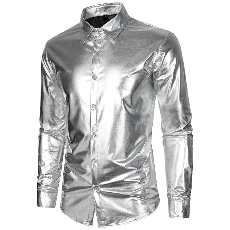 Chemise à manches longues brillante pour hommes avec coupe stylée Chic und Stil