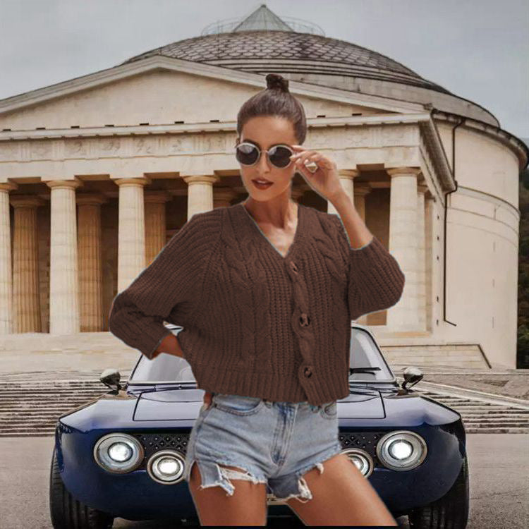 Veste en tricot épais pour femmes avec boutons décoratifs et coupe décontractée Chic und Stil