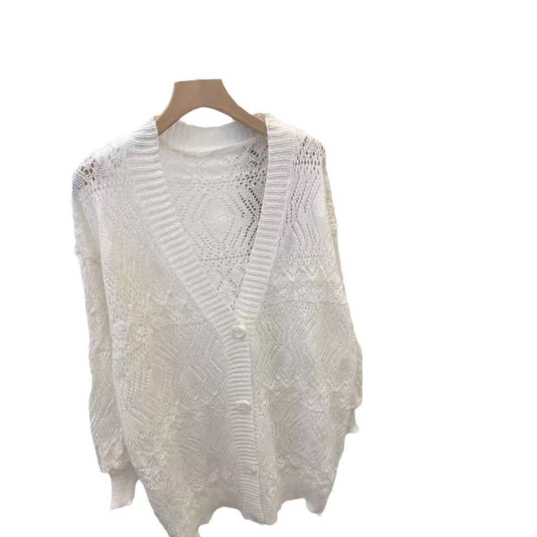 Cardigan femme avec motif crochet artistique et coupe aérienne Chic und Stil