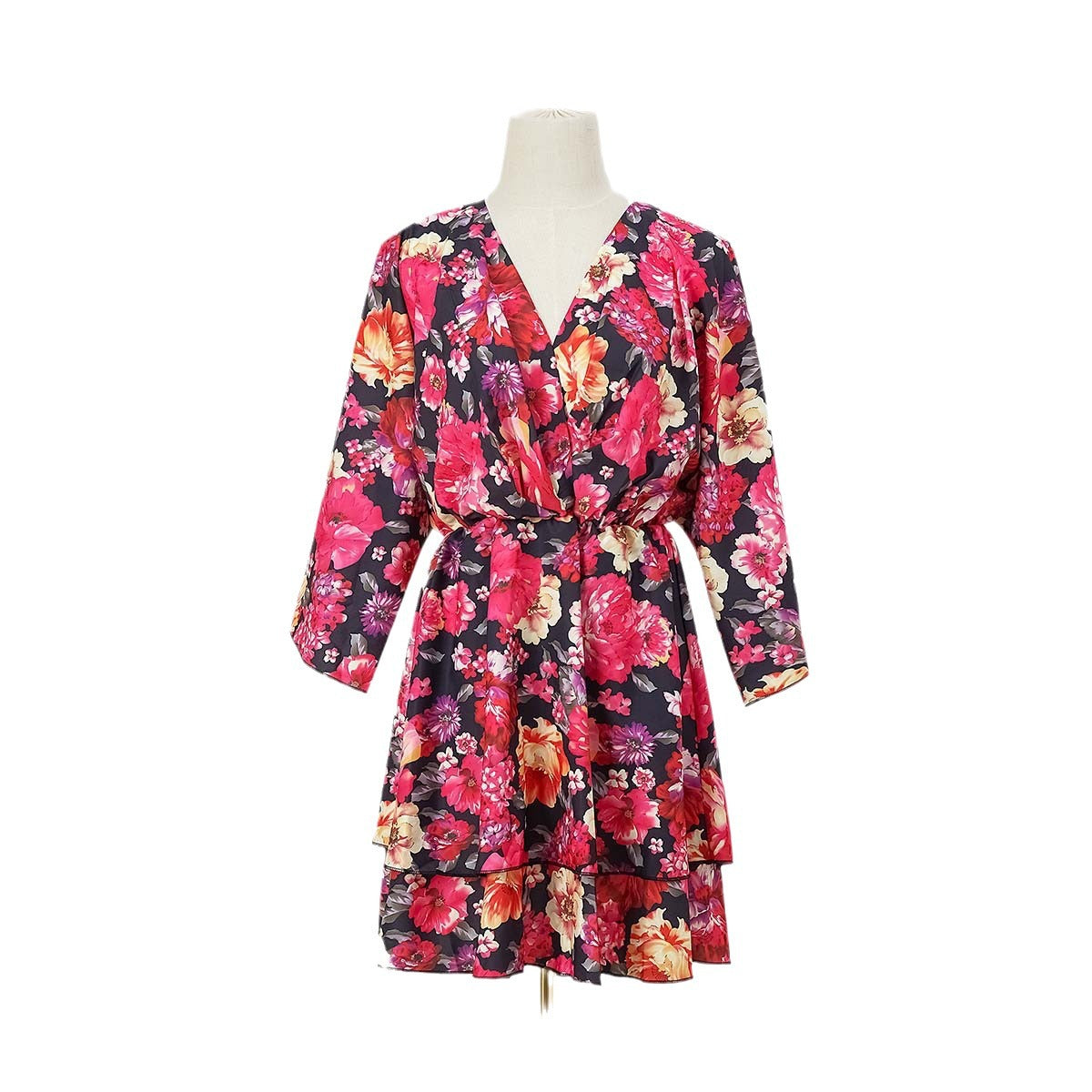 Robe chemise décontractée pour femme avec décolleté en V profond et manches amples Chic und Stil