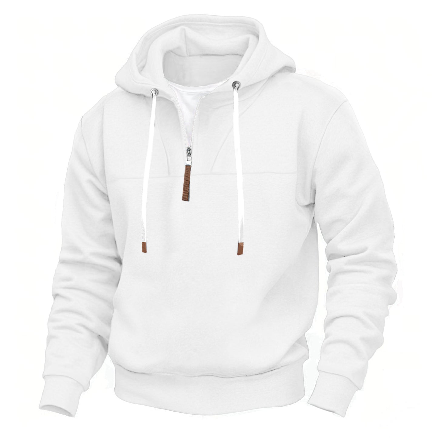 Hommes pull à capuche tendance avec col montant et fermeture éclair Chic und Stil