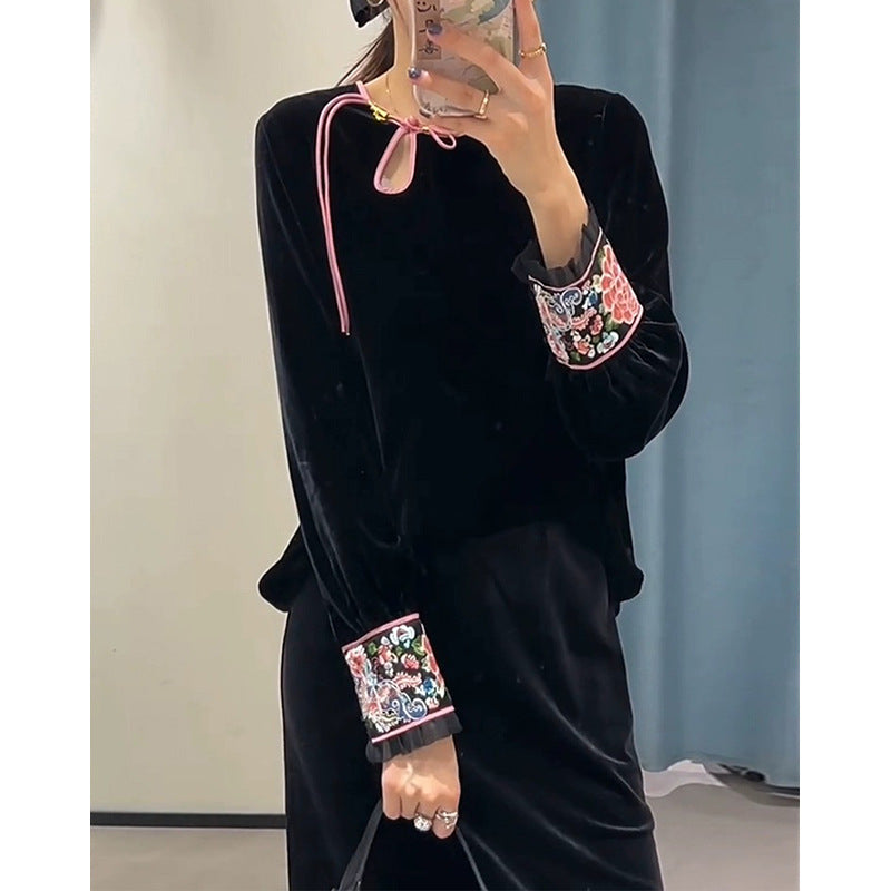 Blouse en Chiffon Brodé pour Femmes Chic und Stil