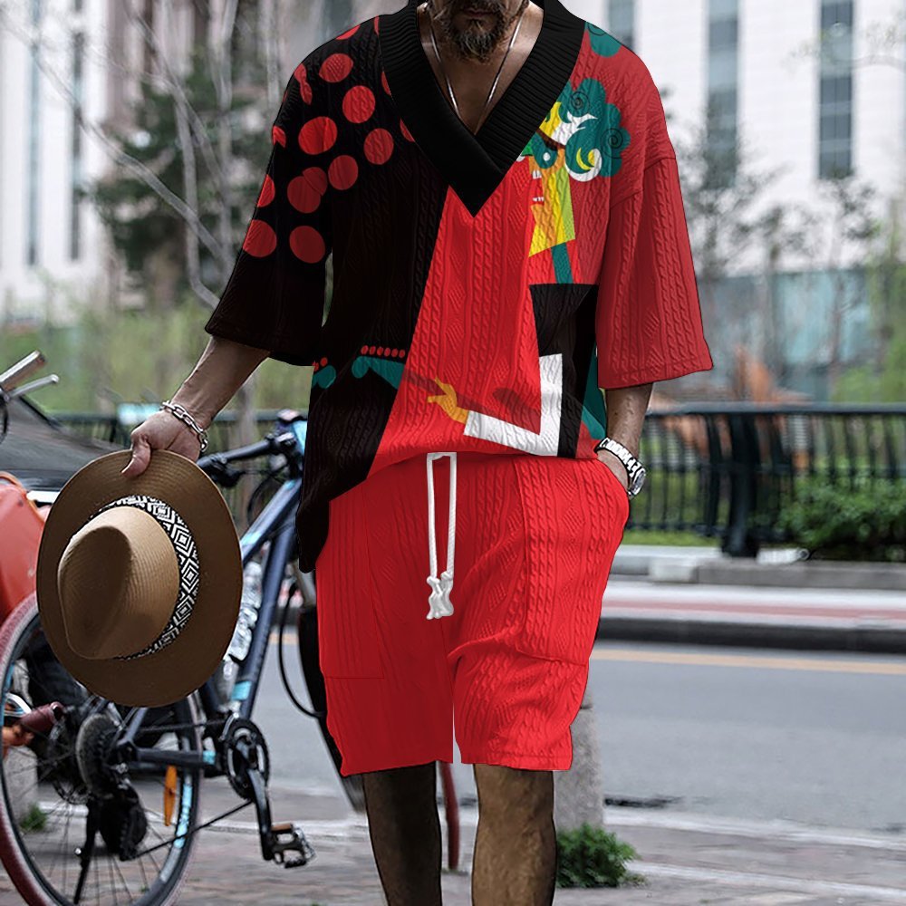 T-shirt décontracté à manches courtes pour hommes et shorts au design urbain Chic und Stil