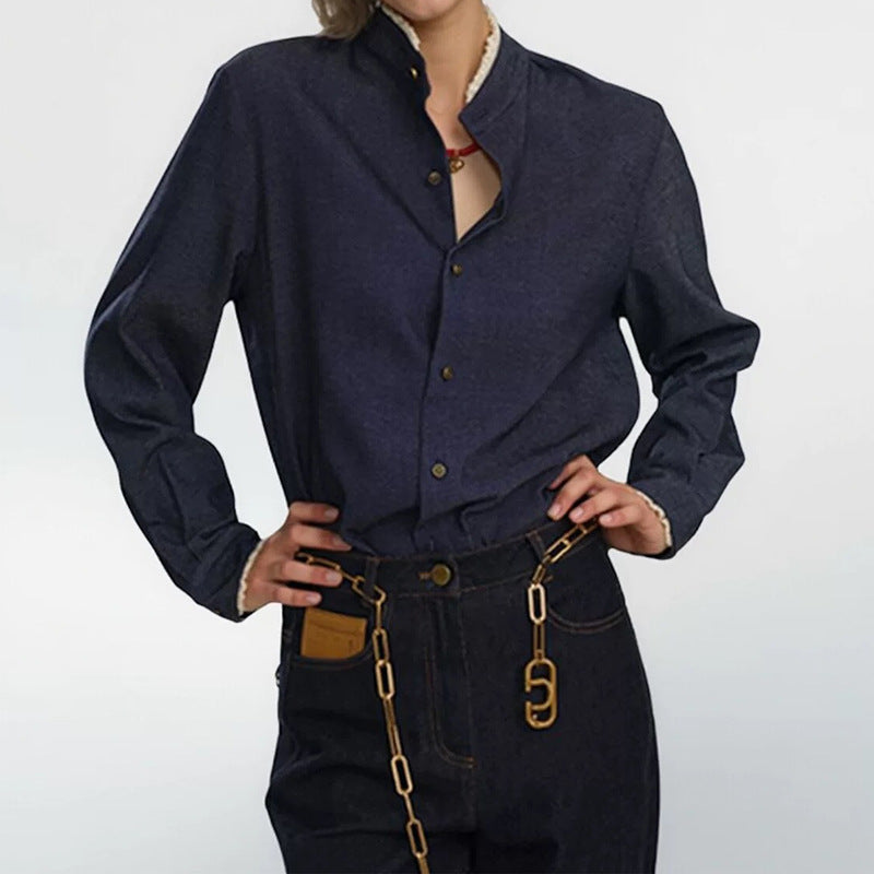 Chemise en denim à boutons pour femmes Chic und Stil