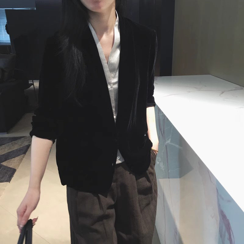 Blazer en velours luxueux pour femmes Chic und Stil