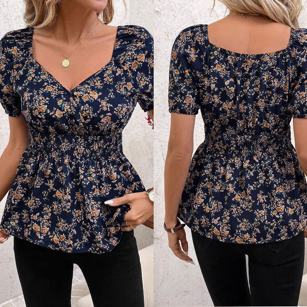 Chemisier pour femmes avec des manches bouffantes et un motif floral Chic und Stil