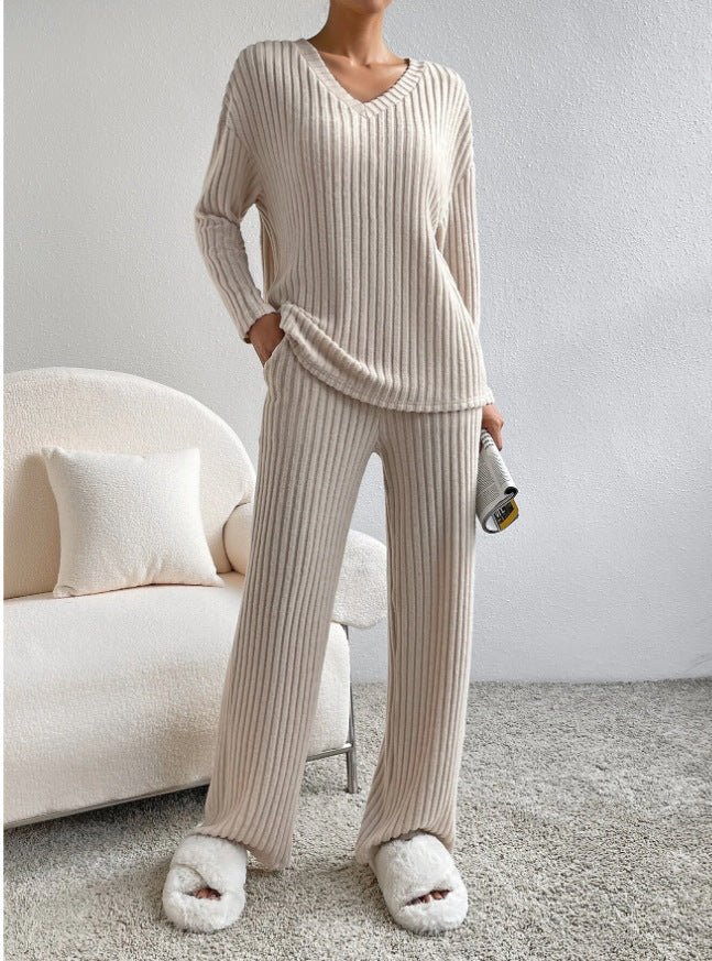 Costume en maille côtelée confortable pour femmes à coupe large Chic und Stil