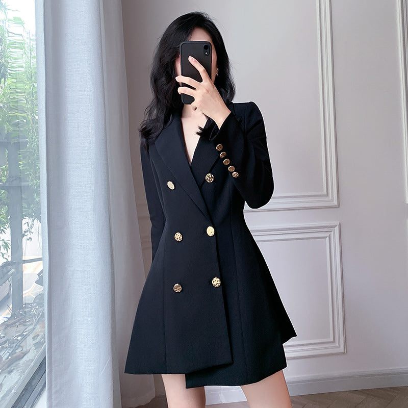 Robe blazer mini double boutonnage ajustée pour femmes Chic und Stil
