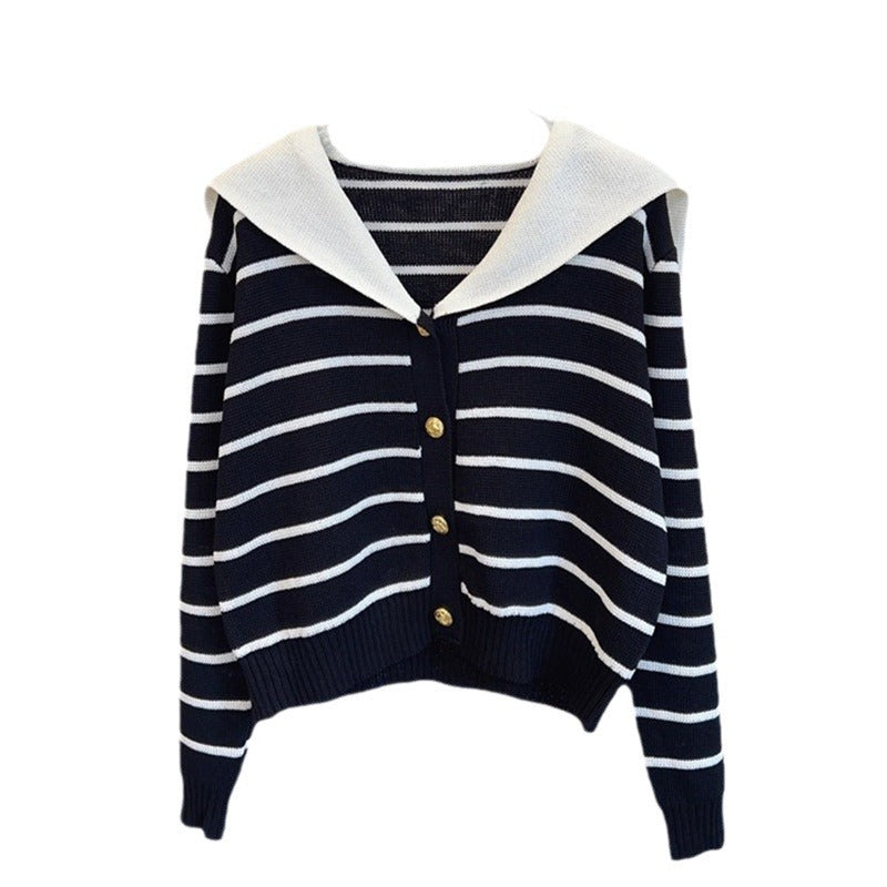 Cardigan tricotée à la mode pour femmes avec col et détails de boutons Chic und Stil
