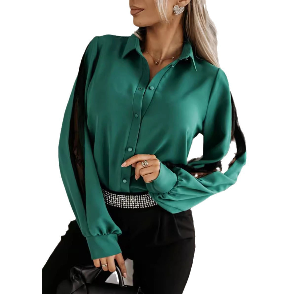 Blouse élégante pour femmes avec des détails en dentelle et coupe décontractée Chic und Stil