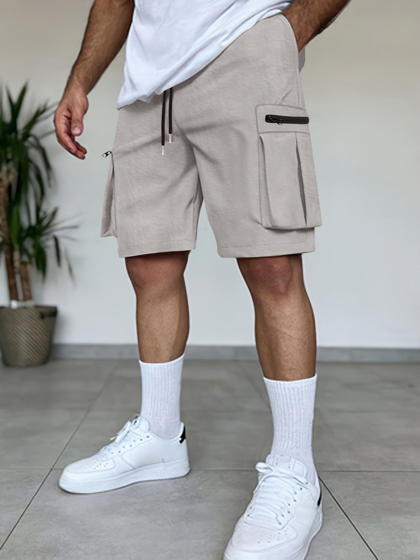 Shorts cargo utilitaires pour hommes avec poches à fermeture éclair Chic und Stil