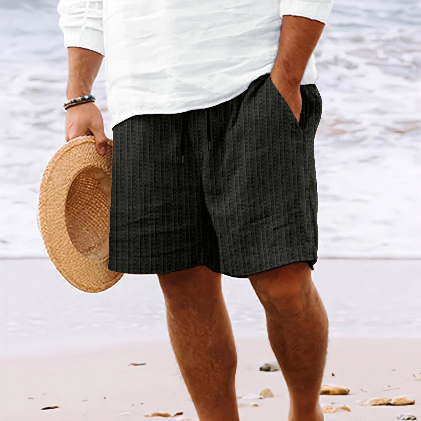 Shorts de plage décontractés pour hommes avec cordon élastique Chic und Stil
