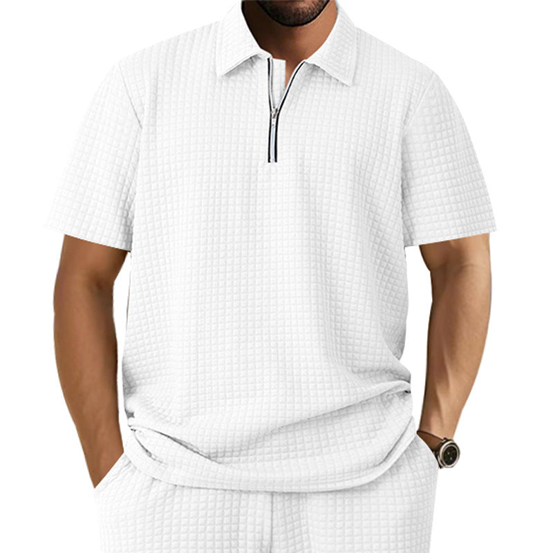 Polo homme à manches courtes avec fermeture éclair moderne et design structuré Chic und Stil