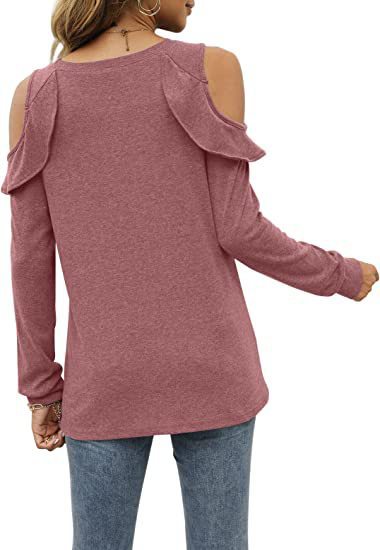 T-shirt à manches longues pour femmes avec des manches découpées et un détail volant Chic und Stil