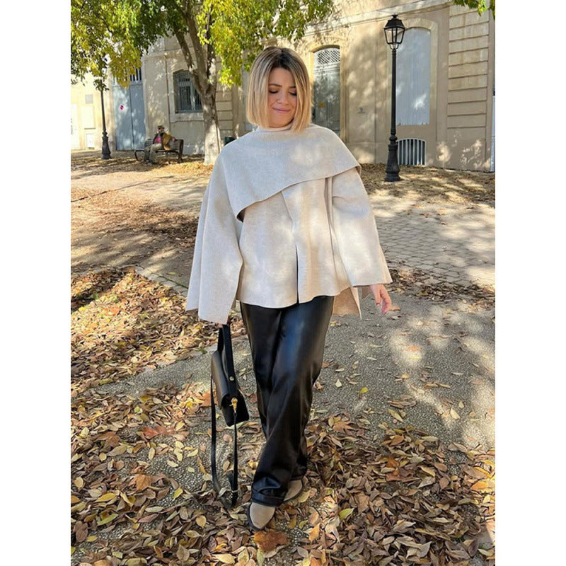 Generous size pullover for women with draped Chic and Style