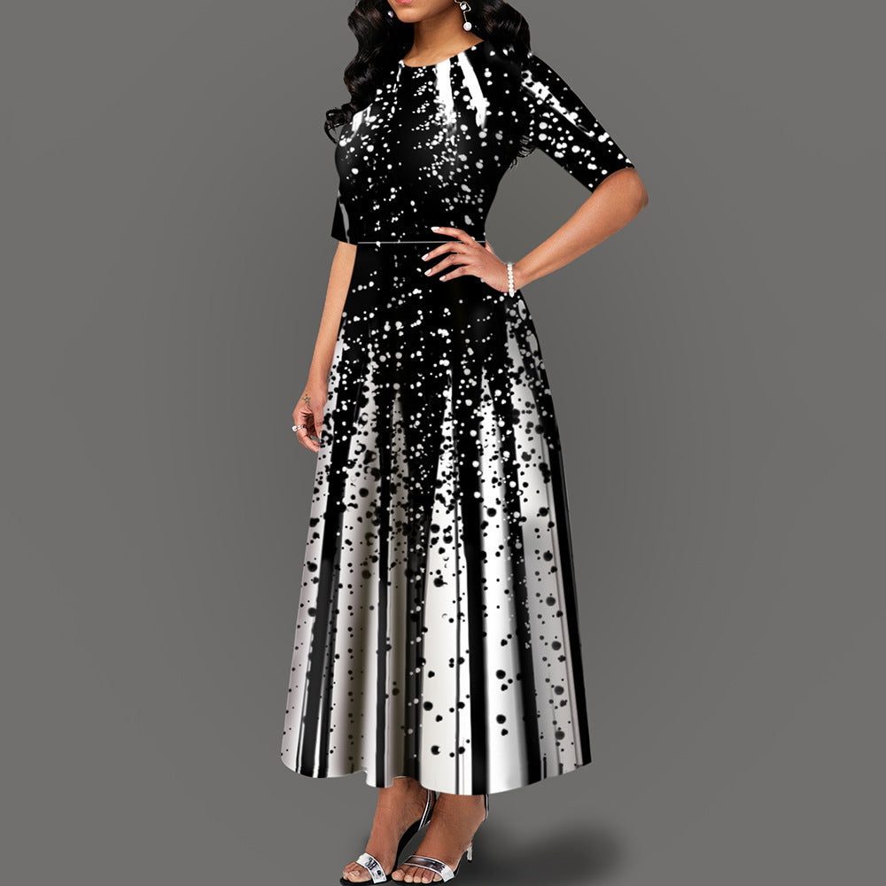 Robe maxi femme avec motif éclaboussure créatif Chic und Stil