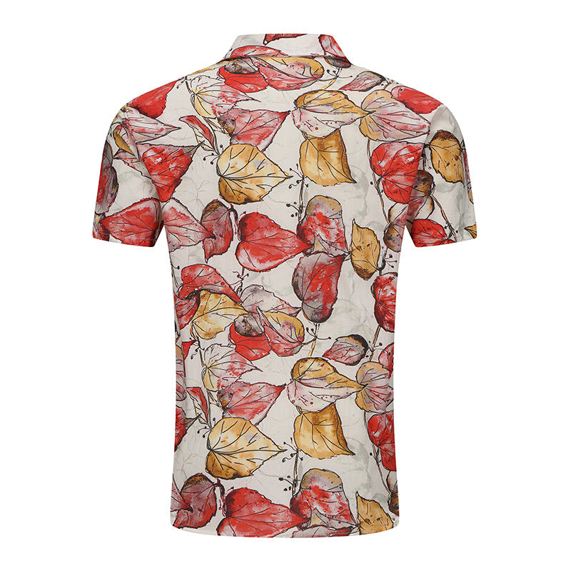 Chemise à manches courtes pour hommes avec des accents floraux et en tissu respirant Chic und Stil