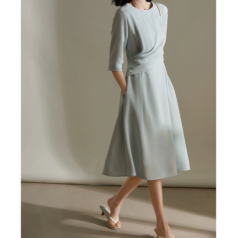 Robe midi élégante à torsion avant pour femme Chic und Stil