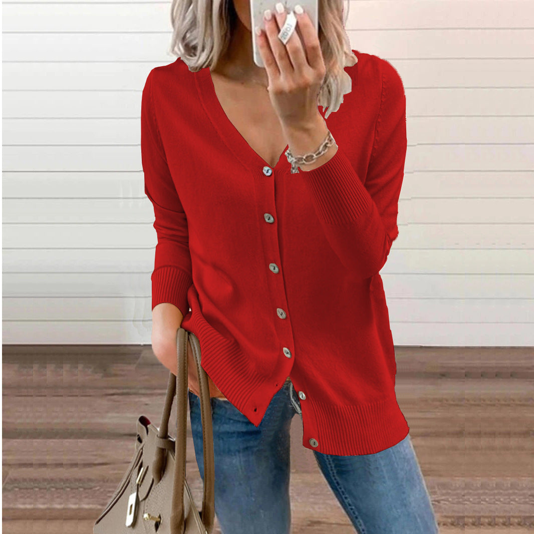 Cardigan pour dames avec des devant boutonnables et décolleté en V Chic und Stil