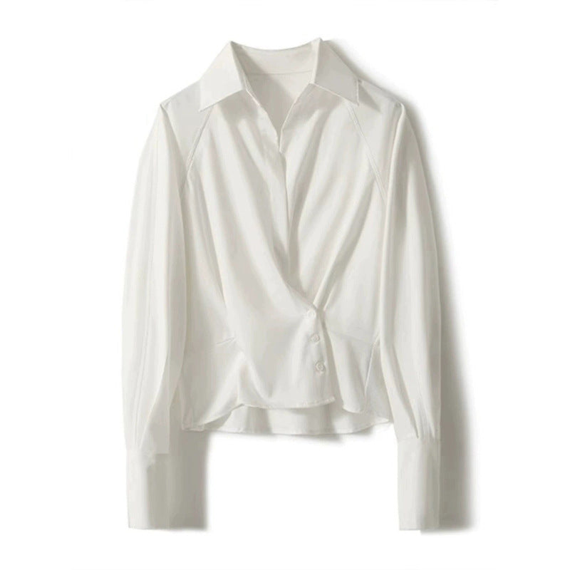 Chemisier Boutonné Drapé Stylé pour Femmes Chic und Stil