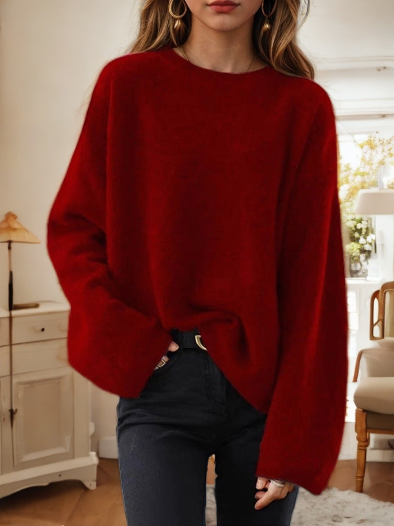 Dames Pull en tricot confortable avec coupe décontractée et manches larges Chic und Stil