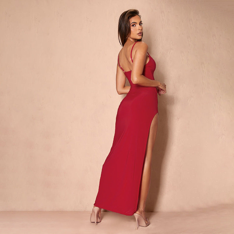 Robe maxi élégante pour femmes avec garniture en dentelle Chic und Stil