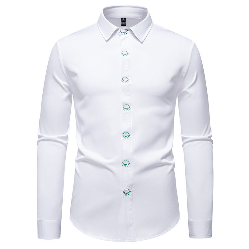 Chemise à manches longues pour hommes avec design de bouton créatif Chic und Stil
