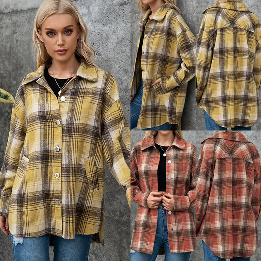 Chemise à carreaux pour femmes à coupe courte Chic und Stil
