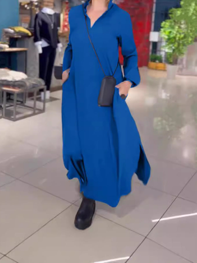 Robe chemise pour femmes avec poches latérales pratiques et coupe fluide Chic und Stil