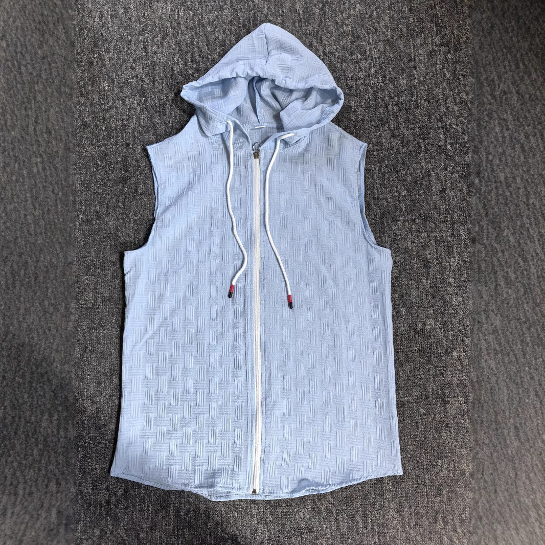 Hommes Complètement sans manches Zip-Up Hoodie Chic und Stil