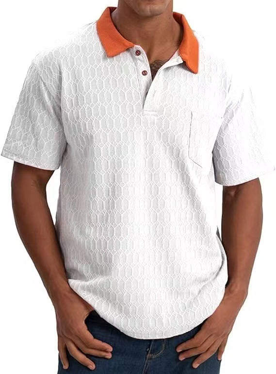 Polo de loisirs structuré pour homme avec col contrasté Chic und Stil