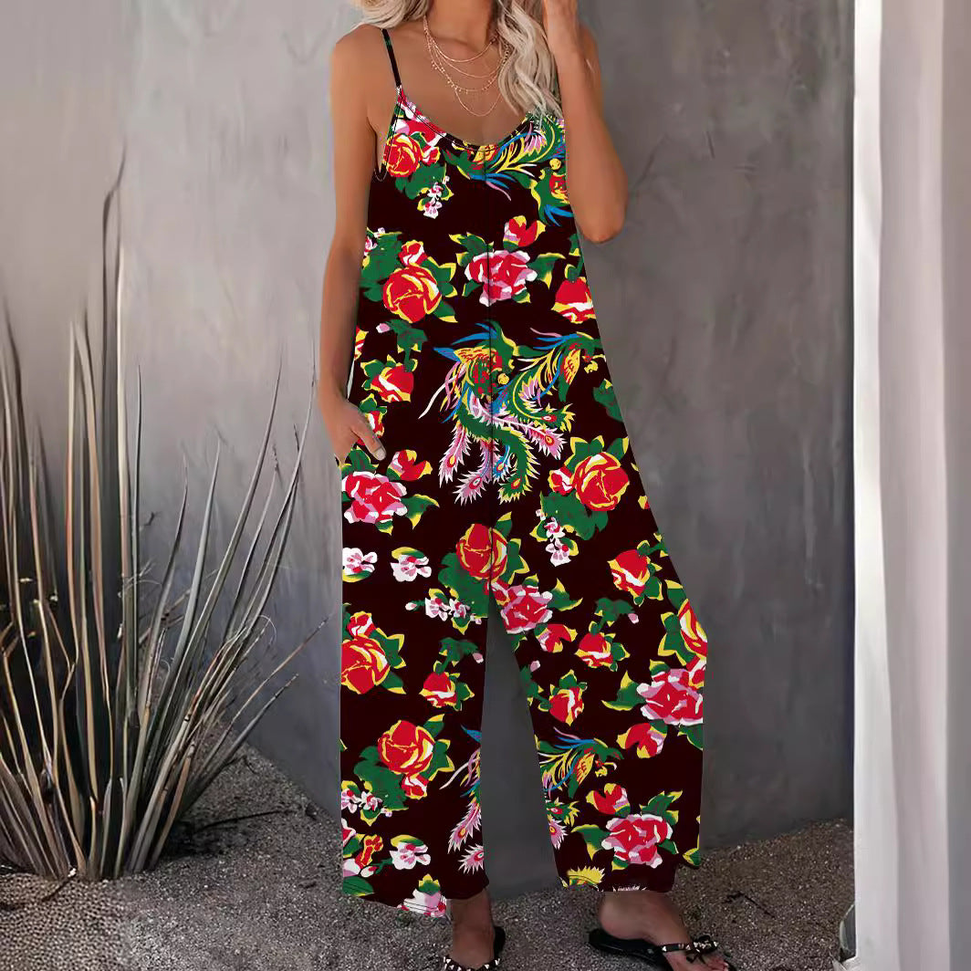 Dame combinaison légère avec design floral et bretelles réglables Chic und Stil