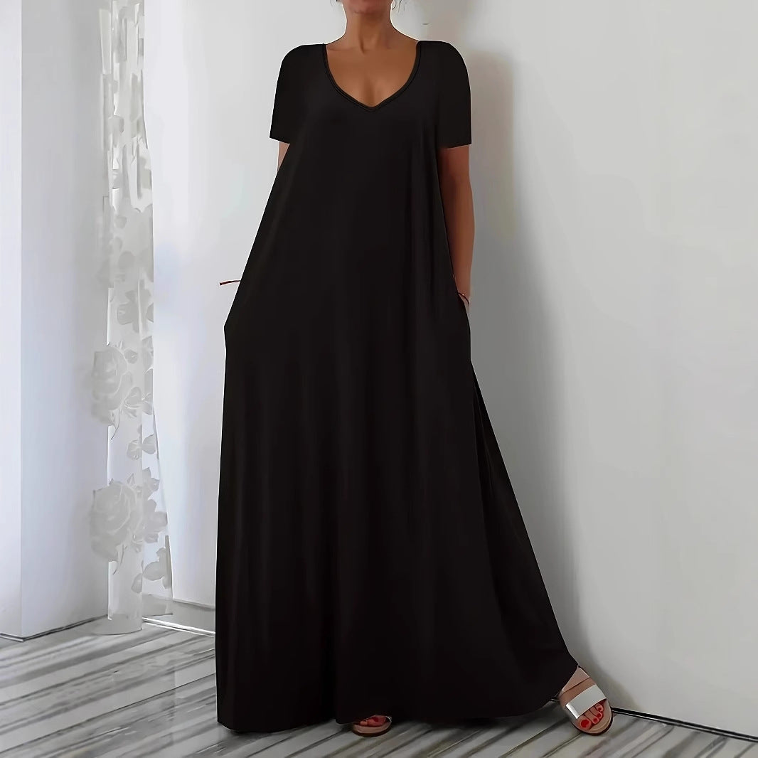Robe maxi femme avec décolleté en U et poches pratiques Chic und Stil