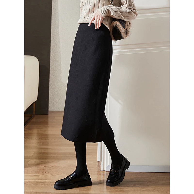 Jupe crayon midi en mélange de laine Chic und Stil pour femmes