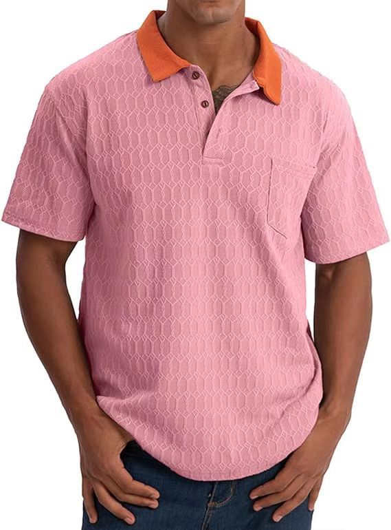 Polo de loisirs structuré pour homme avec col contrasté Chic und Stil
